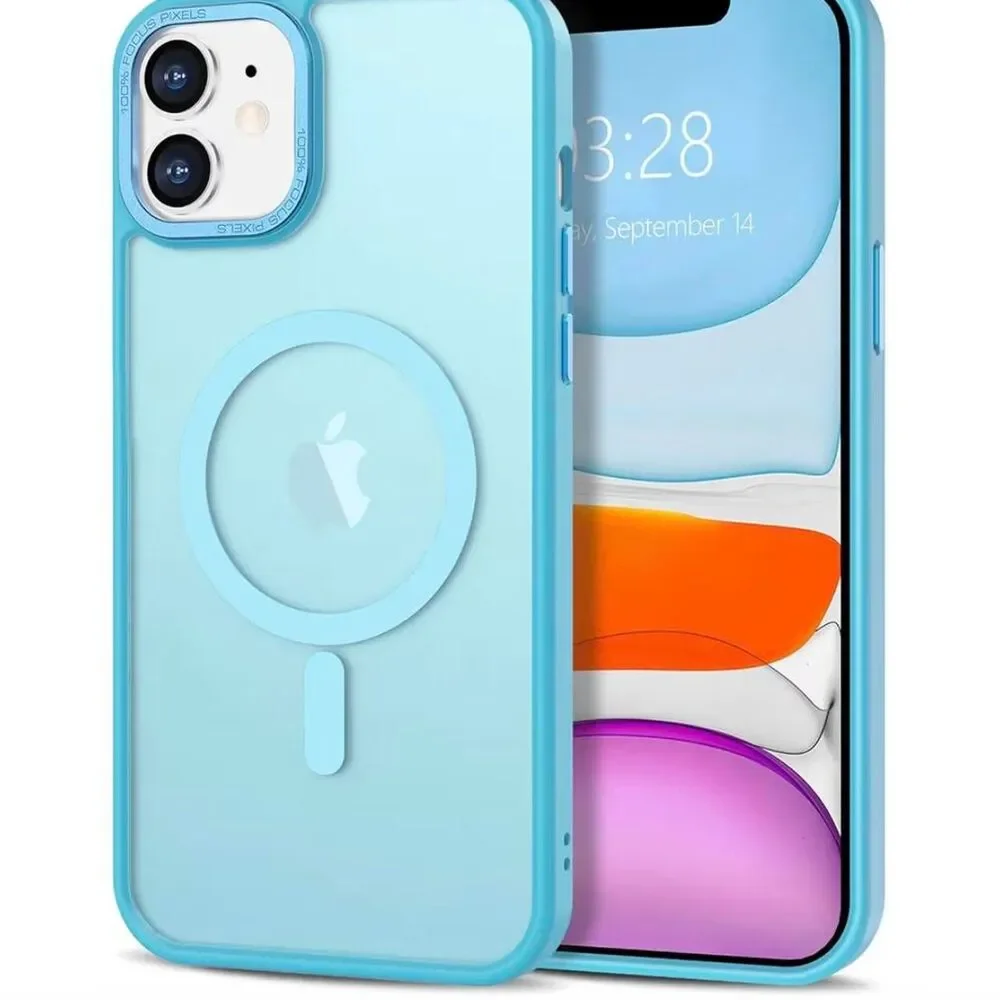iPhone 11 Case Magnetic Phone Case Compatible with MagSafe, Bumper Lake BLUE
